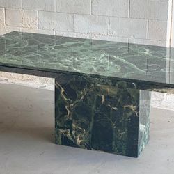Modern Green Verde Marble Dining & Coffee Table Set