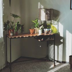 Pine and Steel Desk/Laptop Table