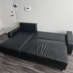 Ikea Black Leather Sleeper Sectional Sofa