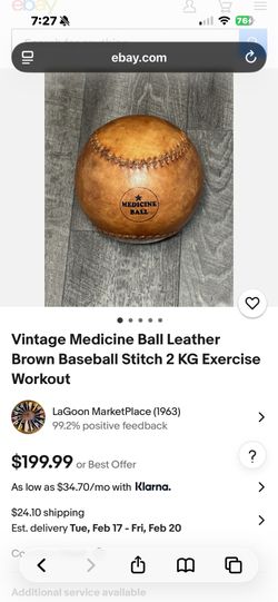 Vintage leather medicine ball