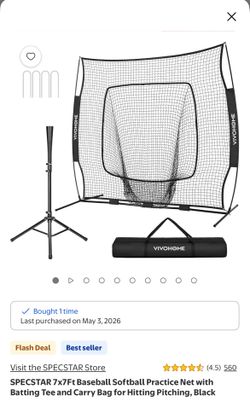 Baseball training net with Tee & 3 balls