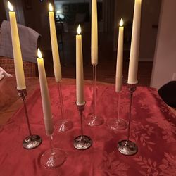 Taper LED Candles And Candlestick Holders