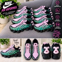 Nike Air Vapormax Sneakers Pink Green Black
