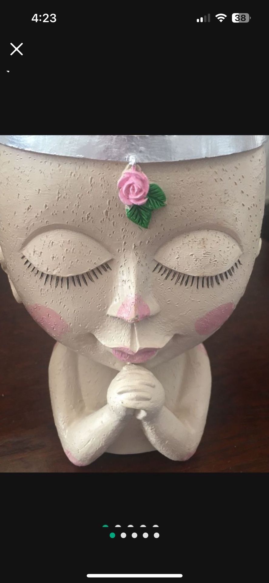 Head Planter Pot Girl, Blessing Princess, Resin Lady Statue Like New