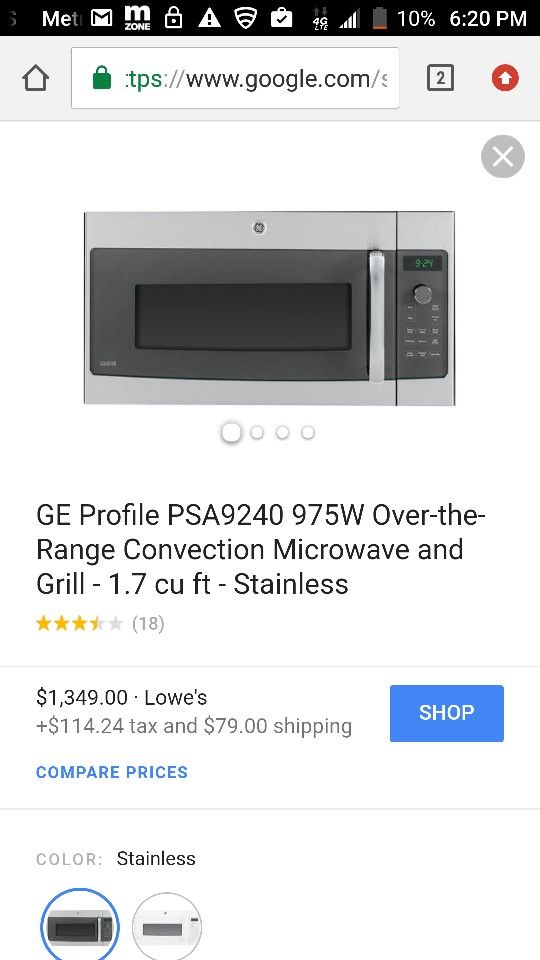 Microwave G.E profile