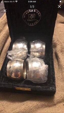 Silver plated napkin rings