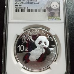 2020G China S10Y Panda - First Day Of Issue Graded MS 70 