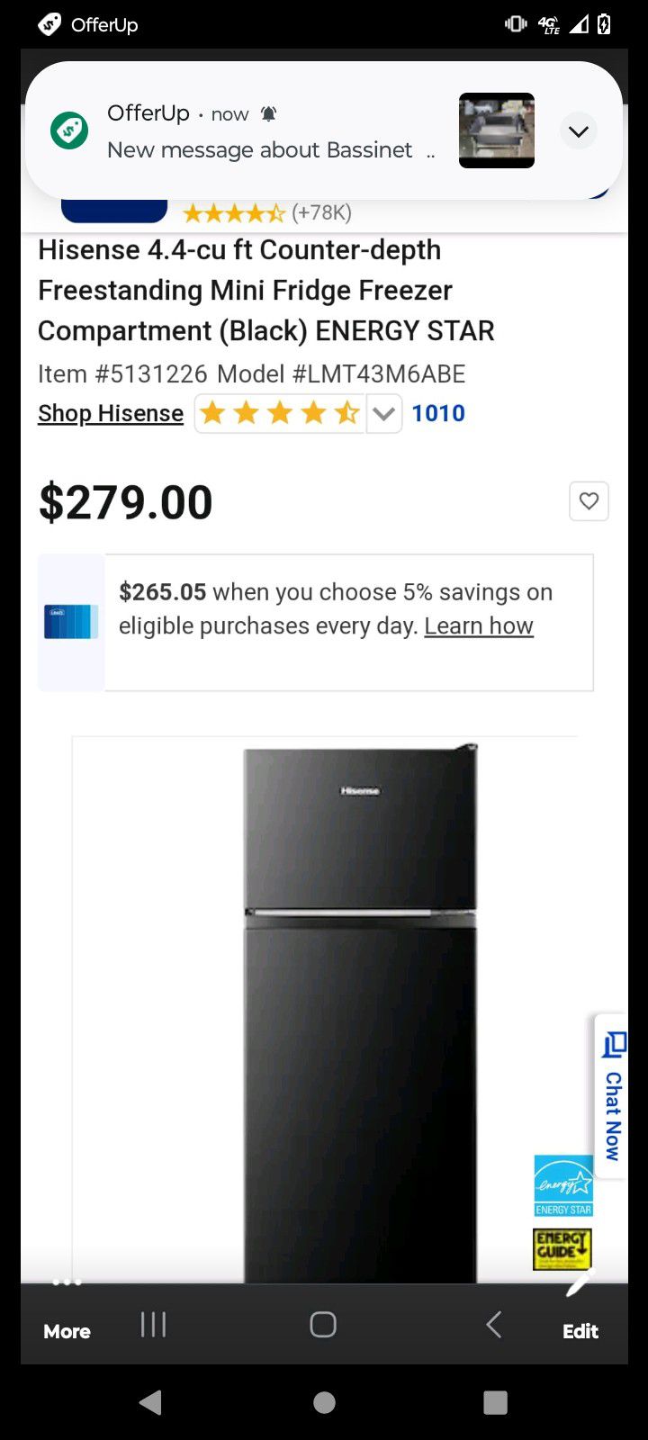 Selling  Medium Refrigerator  With Nice Size Ice  Box   