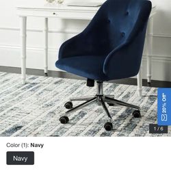 BED BATH & BEYOND - SAFAVIEH BRAND - BLUE VELVET DESK/VANITY CHAIR *MOVING SALE-OBO*