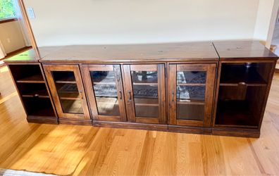 Pottery Barn - Wood Chest with two book cases
