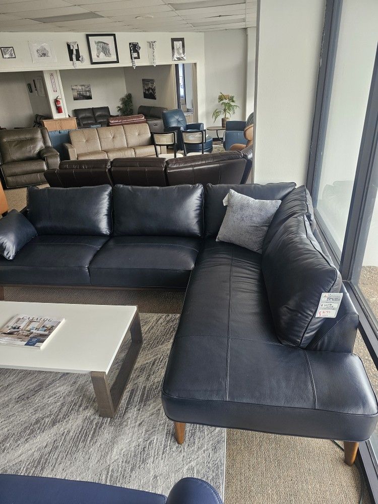 2-pc Leather Sectional Sofa-Jollene 