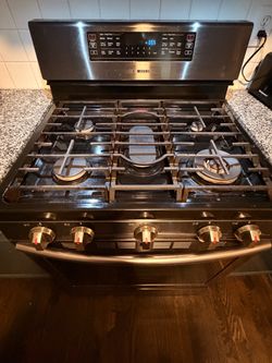 Samsung Double Oven Gas Range Black Stainless