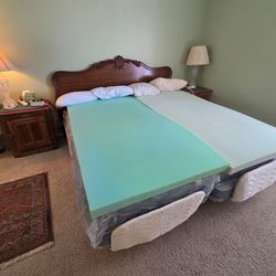 2 xl twin = Cal King adjustable frame head and foot massage.