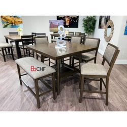 6 Pc Counter Height Dining Table Set  