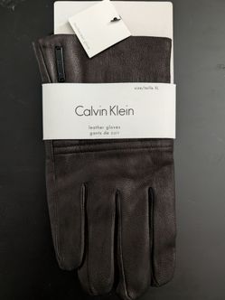 Calvin Klein Leather Touchscreen Dress Gloves - XL