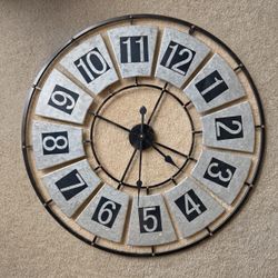 32” Large Rustic Metal Wall Clock