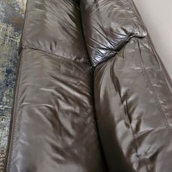 Chocolate Brown Leather Sofa 