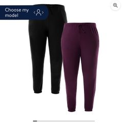 Terra & Sky Women's Plus Size Fleece Sweatpant2 Pack- 3x