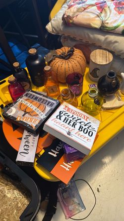 Halloween Decoration Bundle Signs Bottles Pumpkin