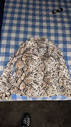XL SHEIN  snake skin pattern shirt