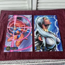 1995 Flair Marvel Annual Flair Prints Promo X-Men Storm Jean Grey 10x6.5 NMT