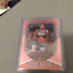 Anthony Edwards Pink Foil Marquee Rookie Card 