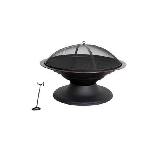 Style Selections 29.5 in W High Temp Powder Coated Steel Wood Burning Fire Pit