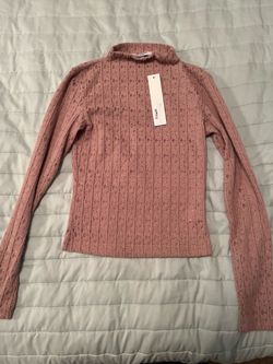 The Workshop Pink Cable Knit Turtleneck Sweater