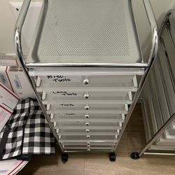 10 Drawer Storage Rolling Cart