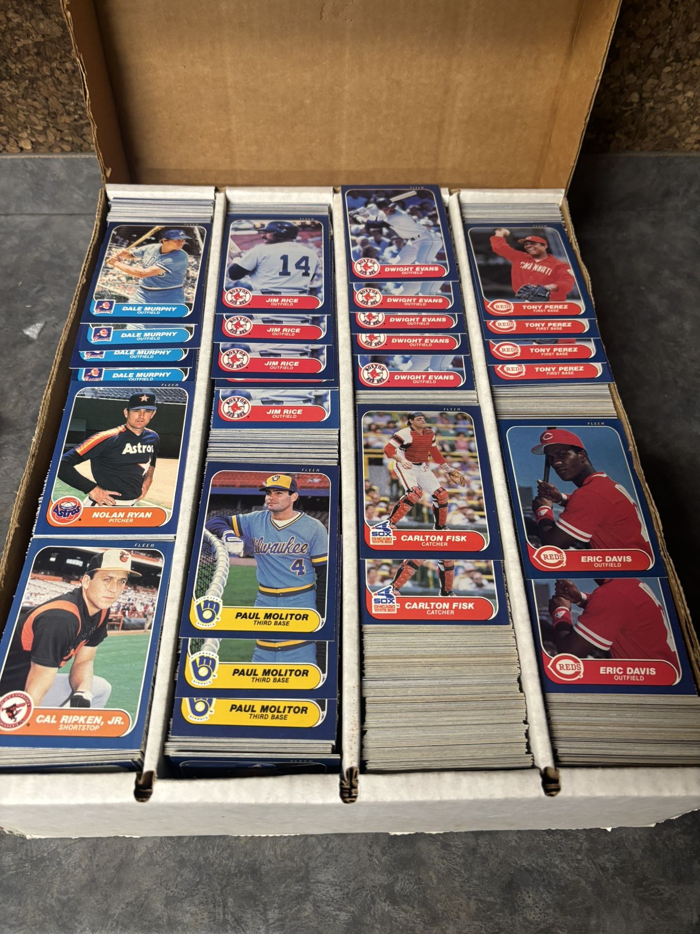 Huge Box Of 1986 Fleer Baseball Cards Over 3,000 Cards