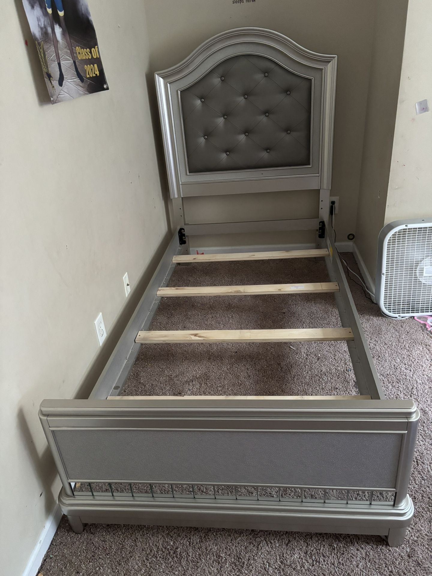 Studded Rhinestone Twin Bed Excellent Condition