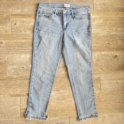 Crown & Ivy Women's Roll Cuff Cropped Jeans straight leg size 10