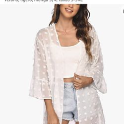 ELESOL.  M. Cardigan. White. 