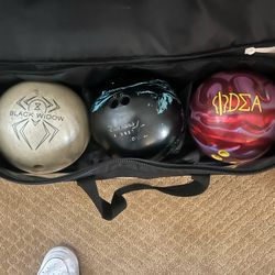 3 Bowling Balls With Bag