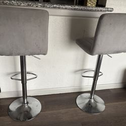 2 Gray Adjustable Bar Stools – Must Go ASAP
