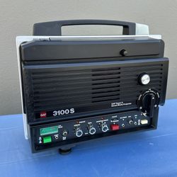 GAF 3100S Super 8 Sound Movie Projector Black w/ Reel, Box, Record, Line Out