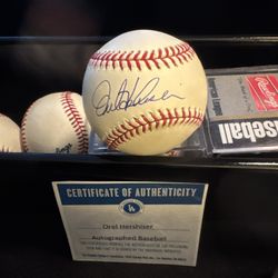 LA DODGERS     Orel Hershieser Autographed Ball Coa Dodgers