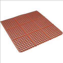 Apache Mills Anti-Fatigue Drainage Mat, 3' x 3', Red