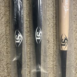 3 Louisville Slugger Wood Bats 
