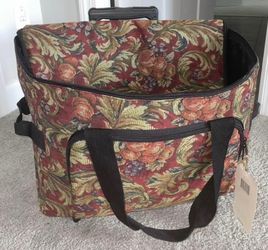 Rolling Sewing Machine / Serger Case with Wheels – Floral Storage Bag, Brand New
