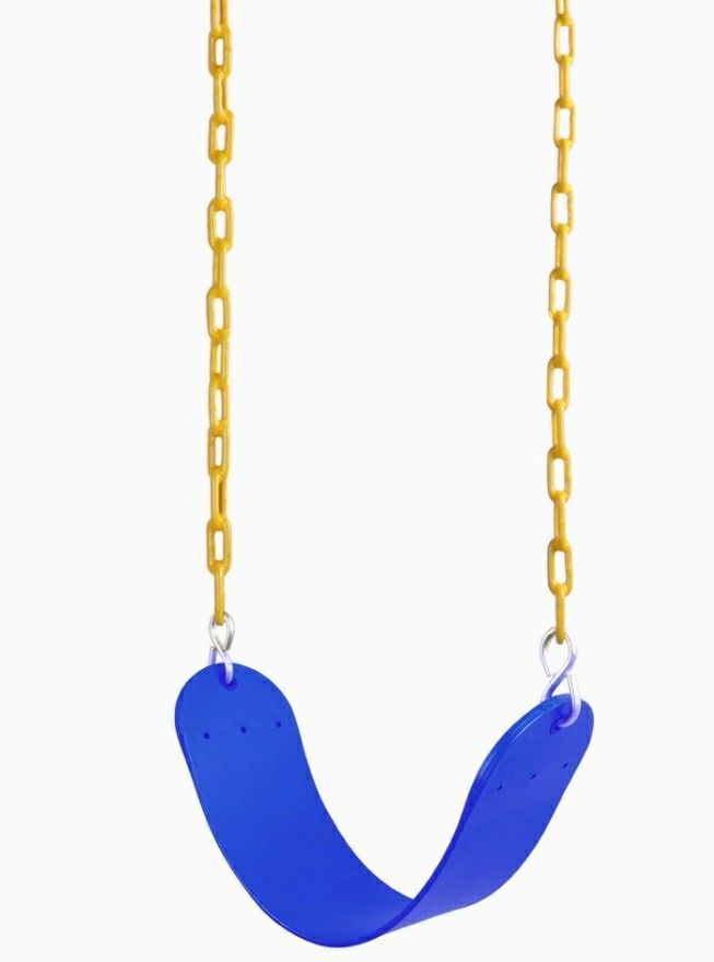 Swing Seat Heavy Duty with 66" Chain Plastic Coated, Swing Set Accessories Swing Seat Replacement, 250 LB Weight Limit (Blue)