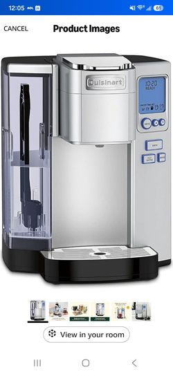 Cuisinart Coffee Maker, Single Serve 72-Ounce Reservoir Pod Coffee Machine, Programmable Brewing & Hot Water Dispenser,  Stainless Steel, SS-10P1, Sil