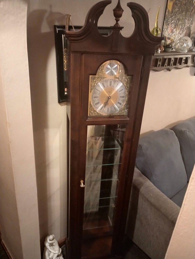 Howard Miller Curio Battery Operated Grandfather Clock