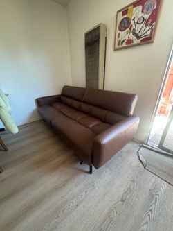 Faux leather futon couch