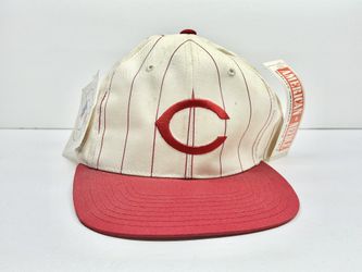 Vintage Cincinnati Reds MLB Baseball Pinstripe Snapback Hat 90s American Needle **NEW