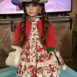 Porcelain Doll. Excellent Condition. Beautiful Winter Outfit.