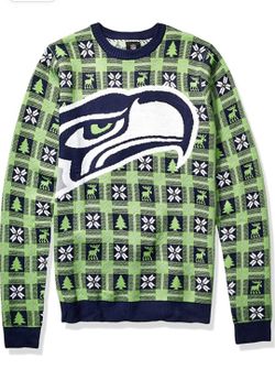 NFL Seattle Seahawks BIG LOGO 2018 X-Mas Sweater, Small