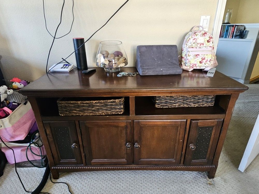 End Table With Cabinet Storage 