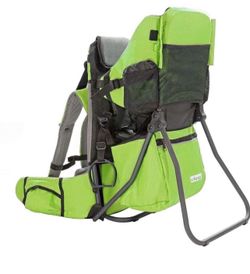 ClevrPlus Cross Country Baby Backpack Carrier Green, Toddler Hiking Backpack with Comfortable Seat, Adjustable Straps & Belt, Foldable Frame Lightweig