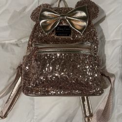 Sparkly Rose Gold- Loungefly Backpack 